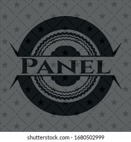 Panel retro style black emblem. Vector Illustration. Detailed.