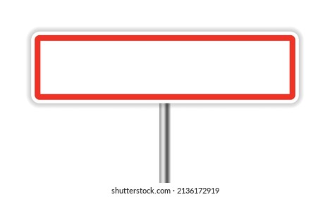 Panel sign vector. Blank road sign isolated on white background.