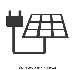 panel solar with cable  isolated icon design, vector illustration  graphic 