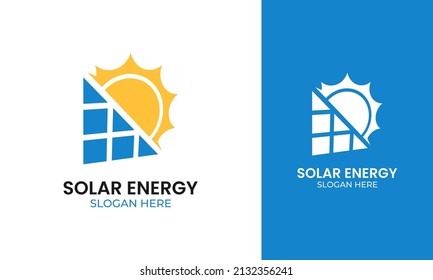 Panel solar logo design. Sun icon for the nature energy concept