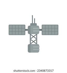Panel space station icon flat vector. Satellite spaceship. International space station isolated