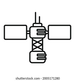 Panel Space Station Icon Outline Vector. Satellite Spaceship. International Space Station