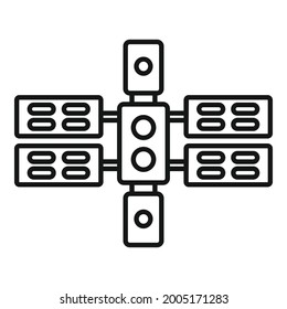 Panel Space Station Icon Outline Vector. Satellite Spaceship. International Space Station