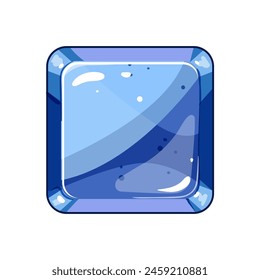 Botón cuadrado del juego del panel de dibujos animados. ui digital, elemento del menú, Plantilla metal panel cuadrado del juego signo del Botón. símbolo aislado Ilustración vectorial