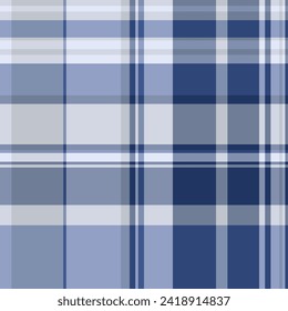 Panel textile check tartan, hippie texture background vector. French fabric plaid seamless pattern in pastel and white color.