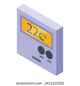 Panel thermal control icon isometric vector. Warm floor. Heater surface