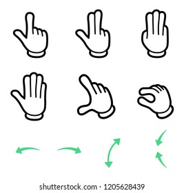panel touch icon set-cartoon style