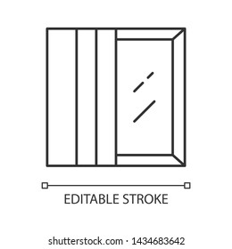 Panel tracks linear icon. Vertical window coverings. Fabric panels. Office window treatments. Home interior. Thin line illustration. Contour symbol. Vector isolated outline drawing. Editable stroke