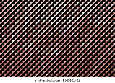 Panel with triangles of different shades of Golden color. Halftone effect. Digital gradient. Luxury background. Texture of gold metal. Vector illustration