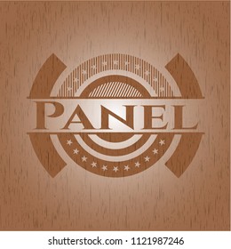Panel wood emblem. Retro
