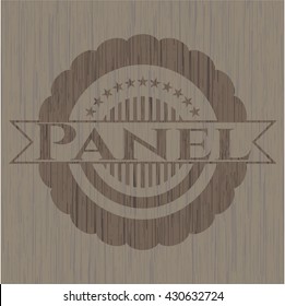 Icono o emblema de la madera del panel
