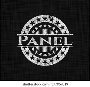 Panel written with chalkboard texture