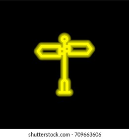 Panel yellow glowing neon ui ux icon. Glowing sign logo vector