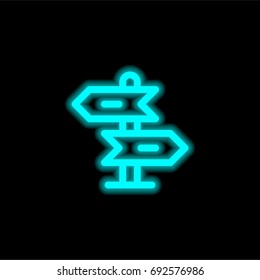 Panels blue glowing neon ui ux icon. Glowing sign logo vector