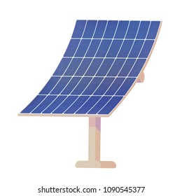 Panels for converting the energy of the sun into electricity. Photovoltaic cells. Clean eco energy. Vector illustration.