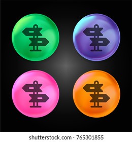 Panels crystal ball design icon in green - blue - pink and orange.