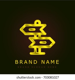 Panels golden metallic logo