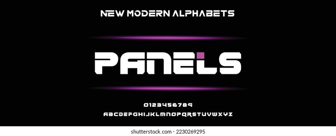 PANELES Fuente negrita moderna. Típografía de estilo urbano normal Cursiva tipografía de estilo urbano para moda, deporte, tecnología, digital, cine, diseño de logotipo, ilustración vectorial