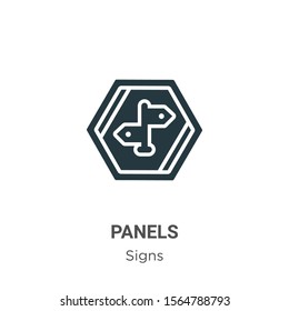 Panels vector icon on white background. Flat vector panels icon symbol sign from modern signs collection for mobile concept and web apps design.