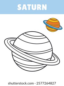 Panet saturn coloring page worksheet