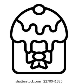Panettone bread icon outline vector. Cake food. Bakery slice