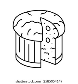 panettone bread italian cuisine line icon vector. panettone bread italian cuisine sign. isolated contour symbol black illustration