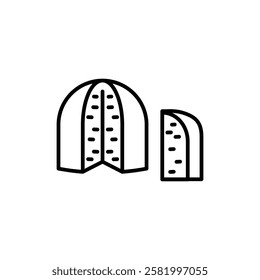 Panettone bread line icon Flat vector set outline