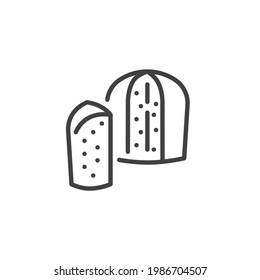 Icono de la línea de panetón de pan. signo de estilo lineal para concepto móvil y diseño web. Icono vector de contorno de pan dulce. Símbolo, ilustración del logotipo. Gráficos vectoriales