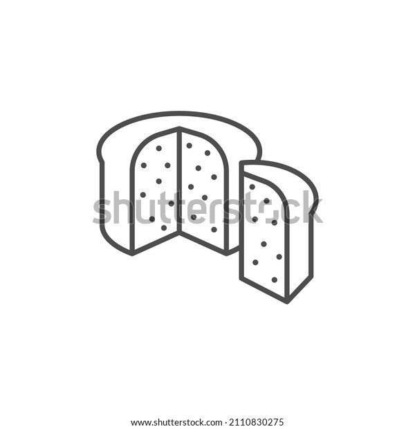 Panettone bread line icon. linear style\
sign for mobile concept and web design. Sweet bread outline vector\
icon. Symbol, logo illustration. Vector\
graphics
