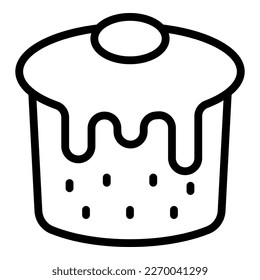 Panettone food icon outline vector. Sweet cake. Cream bake
