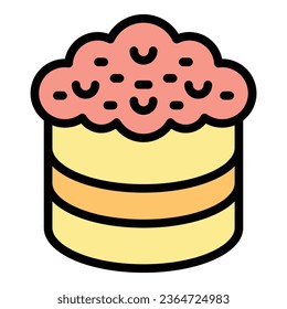 Panettone icon outline vector. Cake bread. Idea food color flat