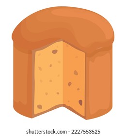 Panettone idea cake icon cartoon vector. Italian bread. Food chocolate