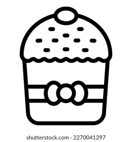 Panettone idea icon outline vector. Sweet cake. Slice bakery