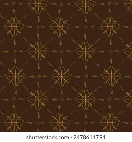 Panettone paper seamless pattern, brown background gold drawings