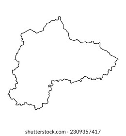 Panevezys county map, administrative division of Lithuania. Vector illustration.