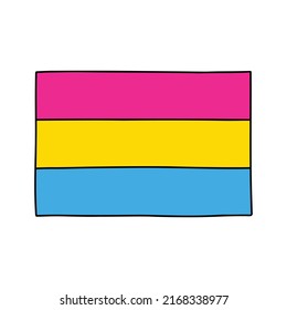 Panik-Stolz-Flaggendoodle-Symbol, Vektorgrafik