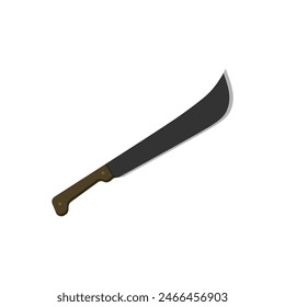 panga machete Ilustración vectorial de diseño plano aislado sobre fondo blanco. Cuchillos de caza militares, cuchillas de armas de combate. Espada de cazador y cuchillas de cazador. Concepto de protección. Cuchillas de guerrero