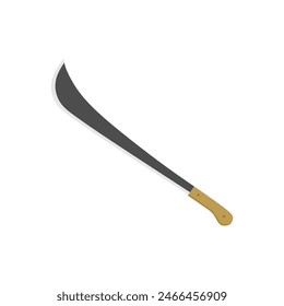panga machete flat design vector illustration isolated on white background. Military hunting knives, Combat weapon blades. Trapper sword and hunter knife blades. Protection concept. Warrior blades