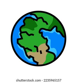 pangaea earth continent map color icon vector. pangaea earth continent map sign. isolated symbol illustration