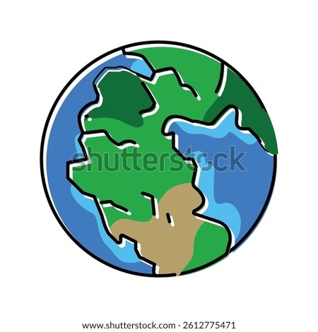 pangaea earth continent map color icon vector. pangaea earth continent map sign. isolated symbol illustration