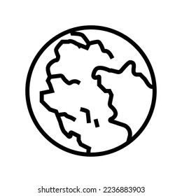 pangaea earth continent map line icon vector. pangaea earth continent map sign. isolated contour symbol black illustration