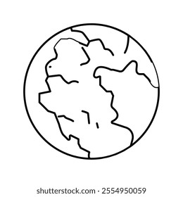 pangaea earth continent map line icon vector. pangaea earth continent map sign. isolated contour symbol black illustration