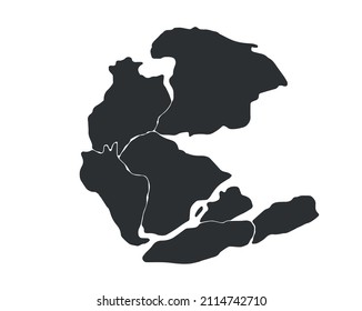 Pangaea or Pangea. supercontinent. vector illustration