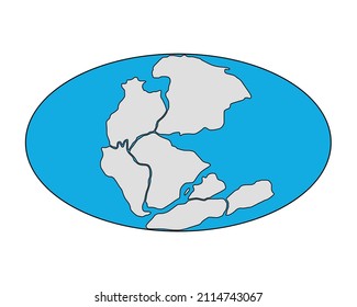 Pangaea or Pangea. supercontinent. vector illustration