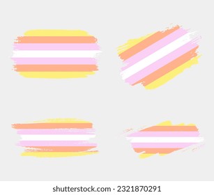Pangender Flag painted with brush on white background. LGBT rights concept. Modern pride parades poster. Vector illustration	