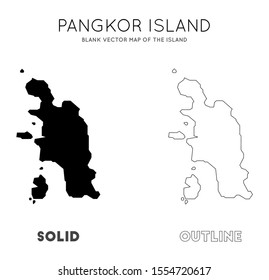 Pangkor Island map. Borders of Pangkor Island for your infographic. Vector illustration.