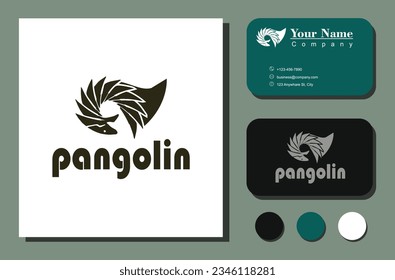 Pangolin animal business logo vector