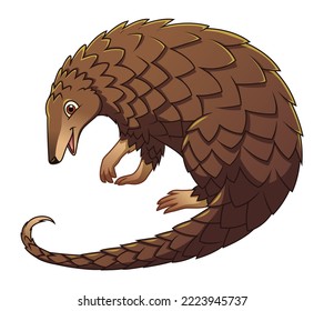 Pangolin Cartoon Animal Illustration Color