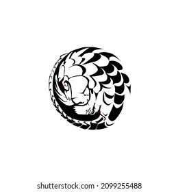 logos de pangolin y dragón hechos en un concepto