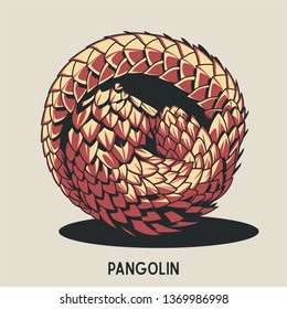 Pangolin Drawing Isolated Art